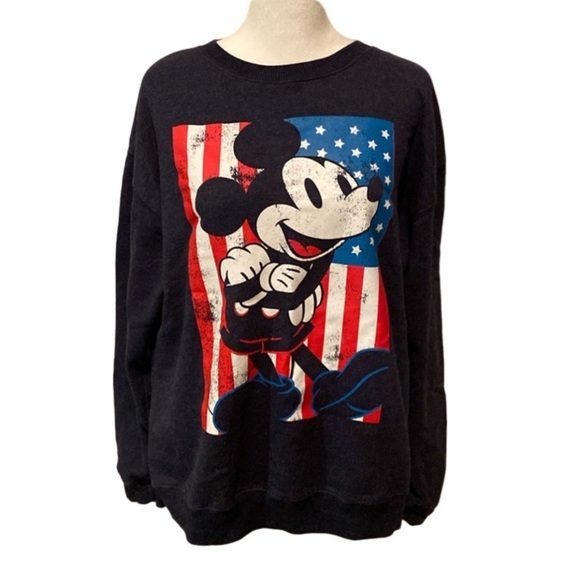 Disney Tops - Disney Mickey Mouse sweatshirt. Size XS. Crew neck. Blue with Mickey. Patriotic.